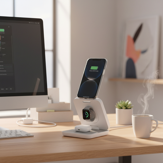 Cargador 3 en 1 - En uso